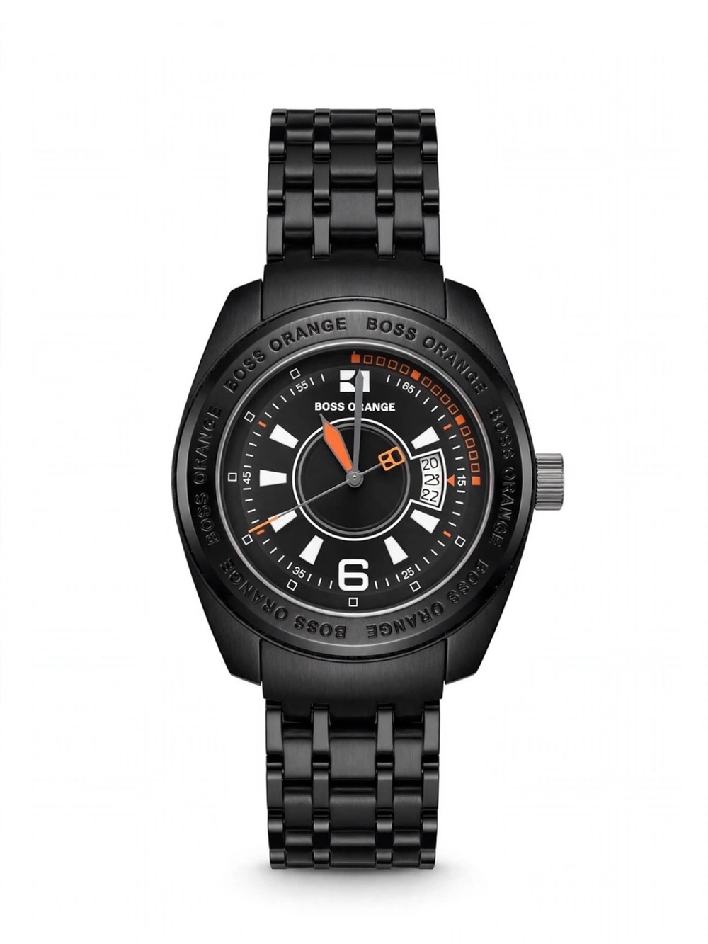 Rare BOSS ORANGE Black Men's Sport Watch with Orange Accents